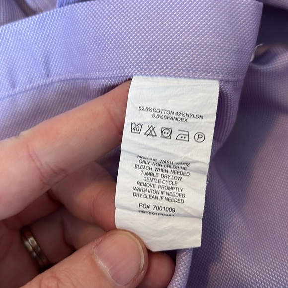 Psycho Bunny men’s purple long sleeve button down shirt size 15.5 - Picture 10 of 10